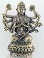 An unconsecrated miniature Guanyin statue - Product name: Quan Yin 12 arms; Code: A 055; Size: 3 cm; Available color: silver or gold
