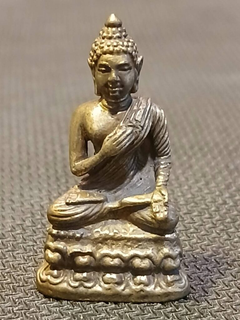 A Thai unconsecrated brass small-size Buddha statue, miniature Buddha figurine amulet - Product name: Buddha; 3 cm; color: silver or gold