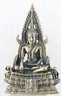 A Thai unconsecrated brass miniature Buddha statue, small Buddha figurine - Product name: Buddha Chinnaraj; 3.5 cm; color: silver or gold
