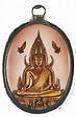 An unconsecrated Thai enamel Buddha charm, enamel Buddha pendant; Buddha Chinaaraj; oval shape; height 3 cm width 2 cm; wholesale and retail